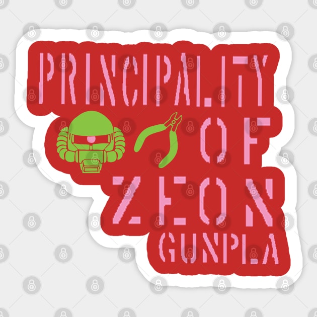 Principality of Zeon Gunpla Sticker by Okay o_Random_Shop